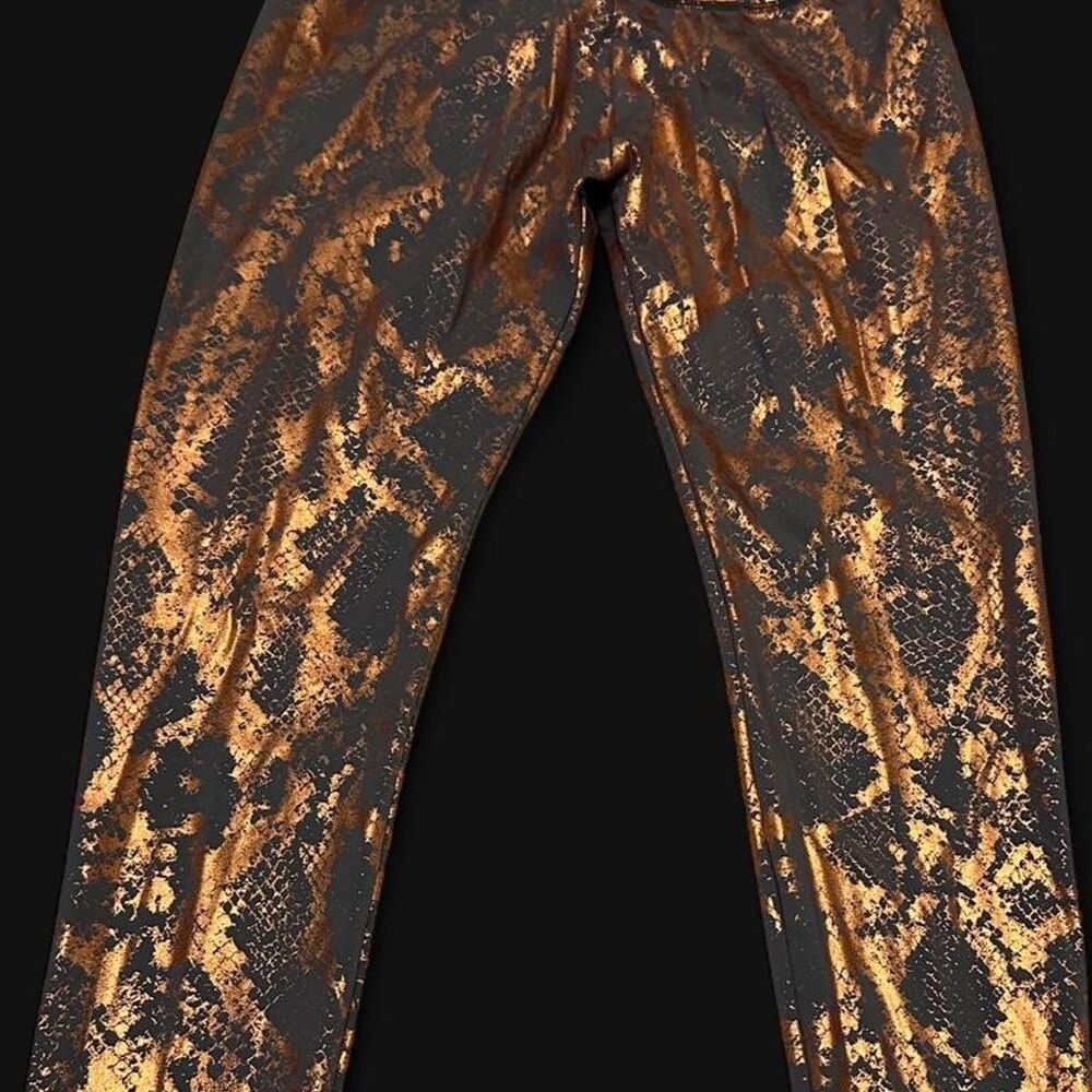 NWOT ZASUWA High Waist Stretch Snake Leggings Z008 Gray Copper Size L - Picture 2 of 8